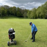Tony Killick playing to the 11th green